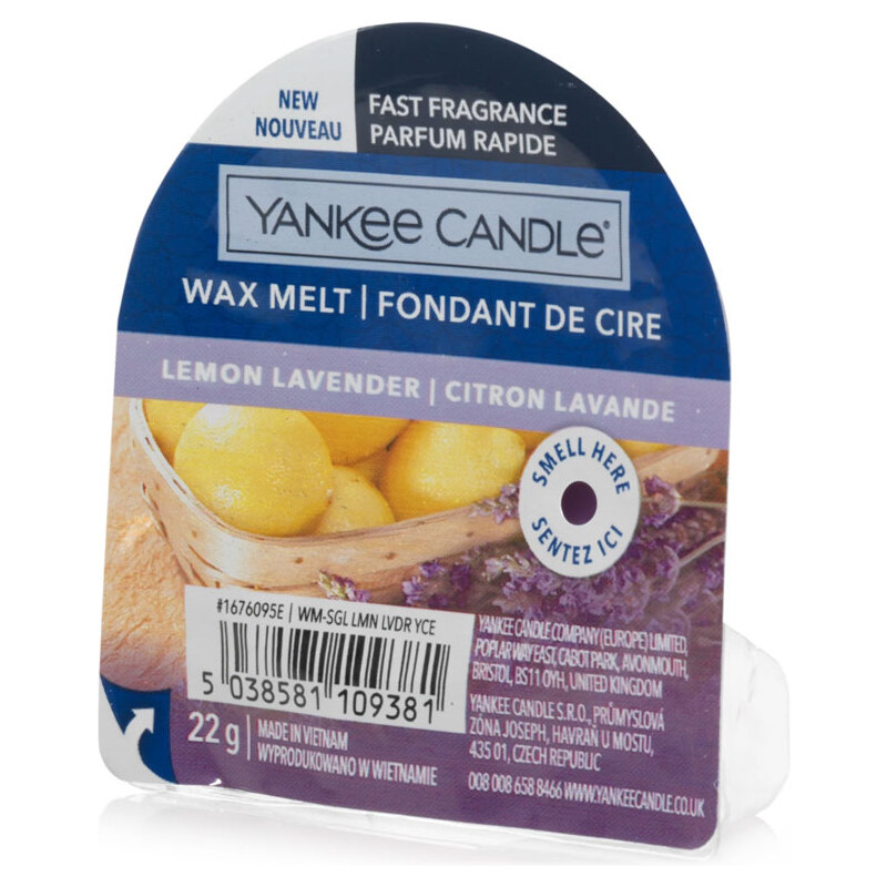 Yankee Candle – vonný vosk Lemon Lavender (Citron a levandule), 22 g