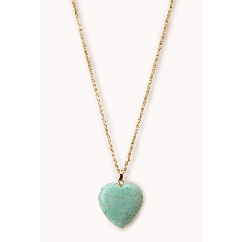 Forever 21 Sweet Faux Turquoise Pendant Necklace