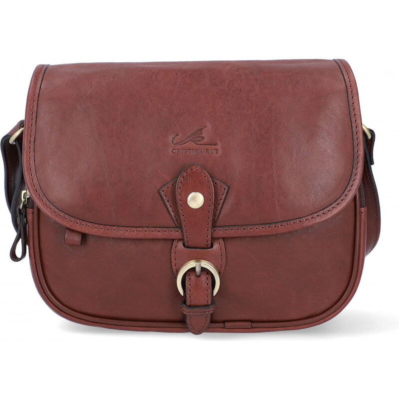 TORNABUONI Italská kožená crossbody kabelka Monza Tmavě hnědá 51575708