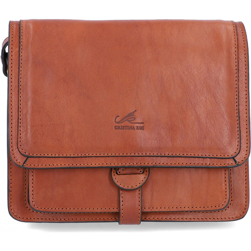 CRISTINA RUI Luxusní Italská kožená crossbody kabelka Cristina Hnědá 51560796