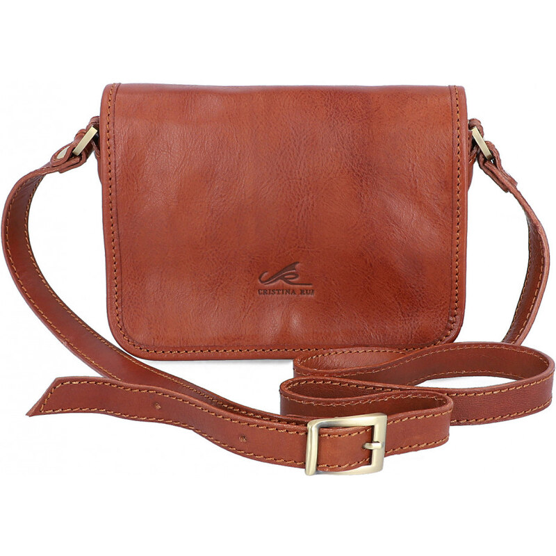 CRISTINA RUI Italská kožená crossbody kabelka Giulia Hnědá 52817385