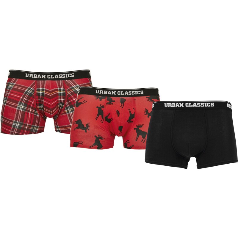 Urban Classics Boxerky červená / černá / bílá