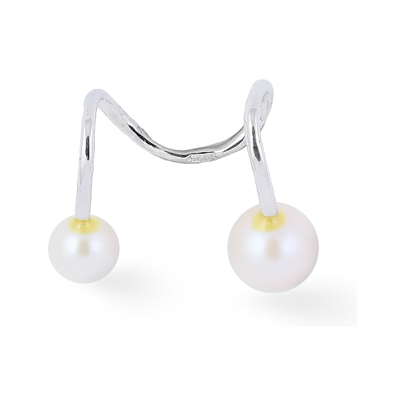 Tiniana Stříbrné naušnice s pravou perlou za ucho