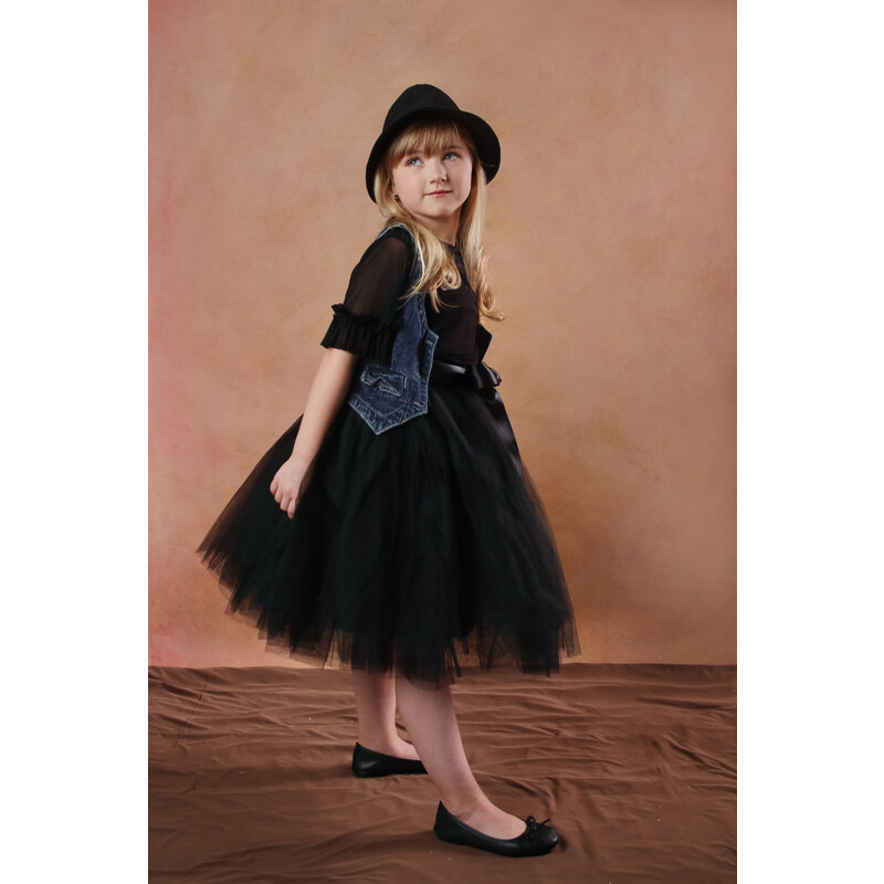 ADELO Tutu sukně tylová dětská - černá - délka 35 cm a 50 cm
