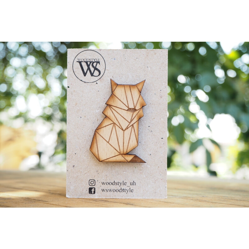 Wood Style Brož Wolf 51578544