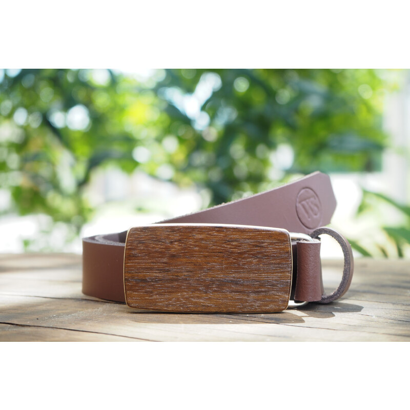 Wood Style Opasek Slim Ořech