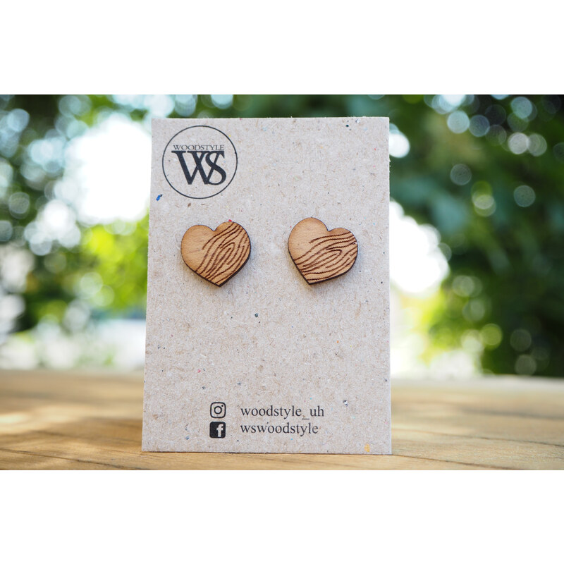 Wood Style Gravírované Wood heart