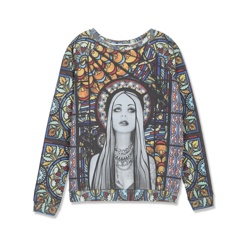 Tally Weijl Colourful Sweater with Stain Glass Print