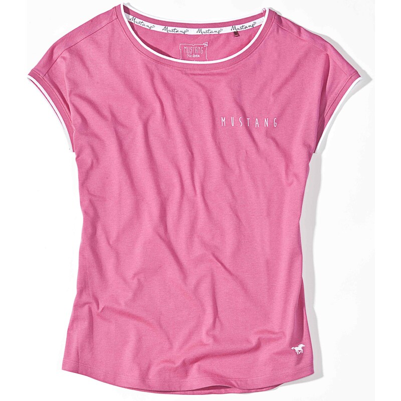 MUSTANG Dámské růžové tričko s krátkým rukávem Claire