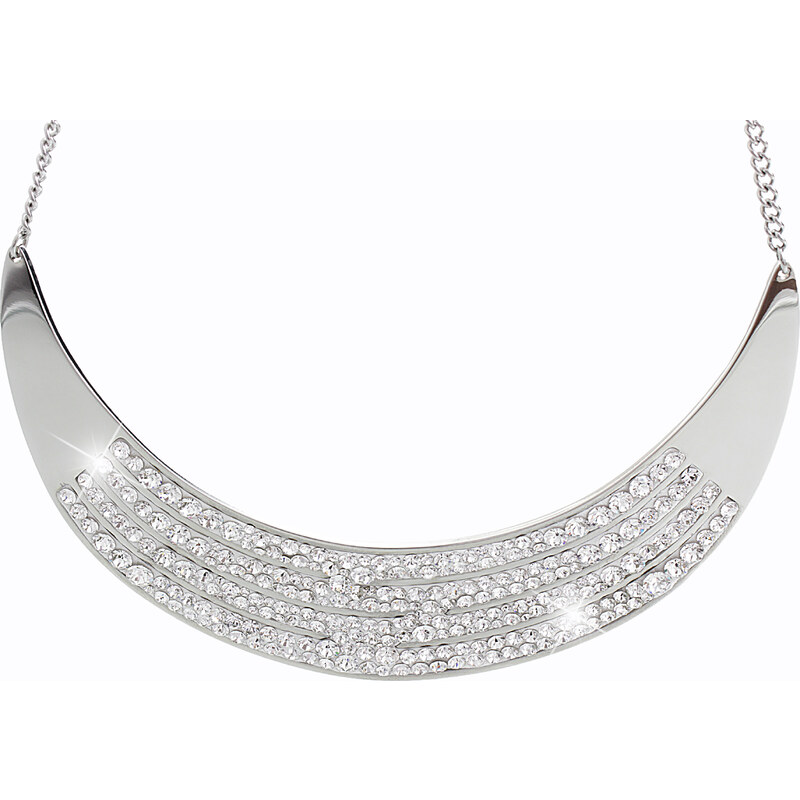 SkloBižuterie-J Ocelový náhrdelník Arc Swarovski Crystal