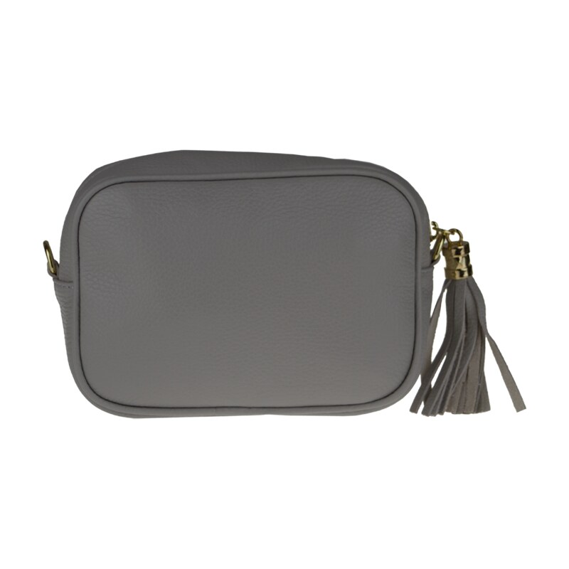 Šedá kožená italská crossbody kabelka Bala Grigia NovaKabelka.cz
