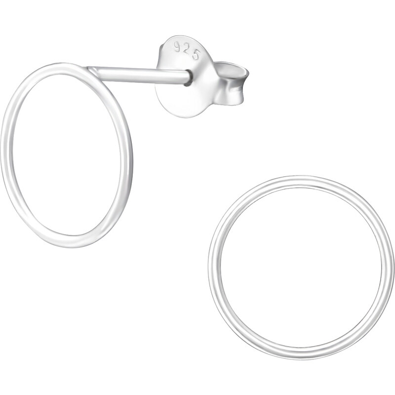 SYLVIENE Stříbrné náušnice Circle 10 mm 51828997