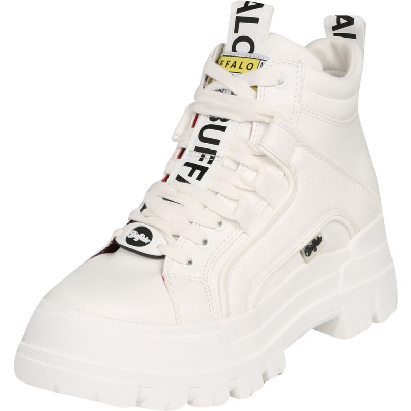 BUFFALO Šněrovací kozačky Aspha žlutá / černá / bílá / offwhite 51879159