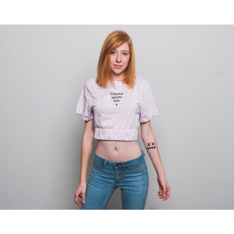 Crop Top Cheap Monday Mirror Logo Pale Pink 51851111