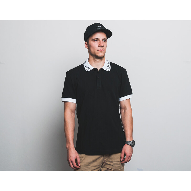 Triko HUF Letras Polo Black