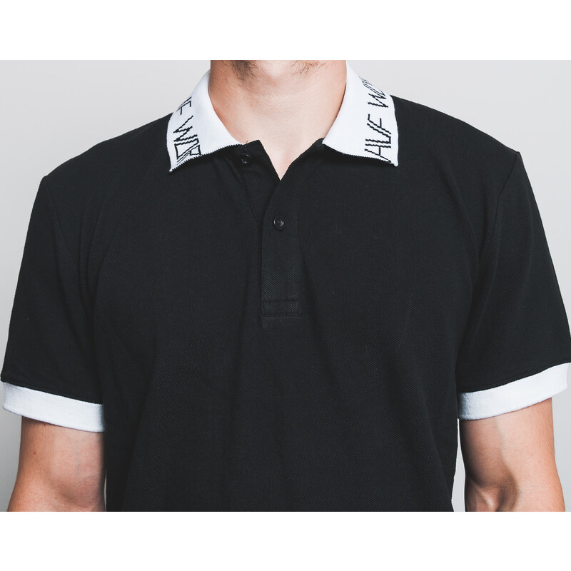 Triko HUF Letras Polo Black