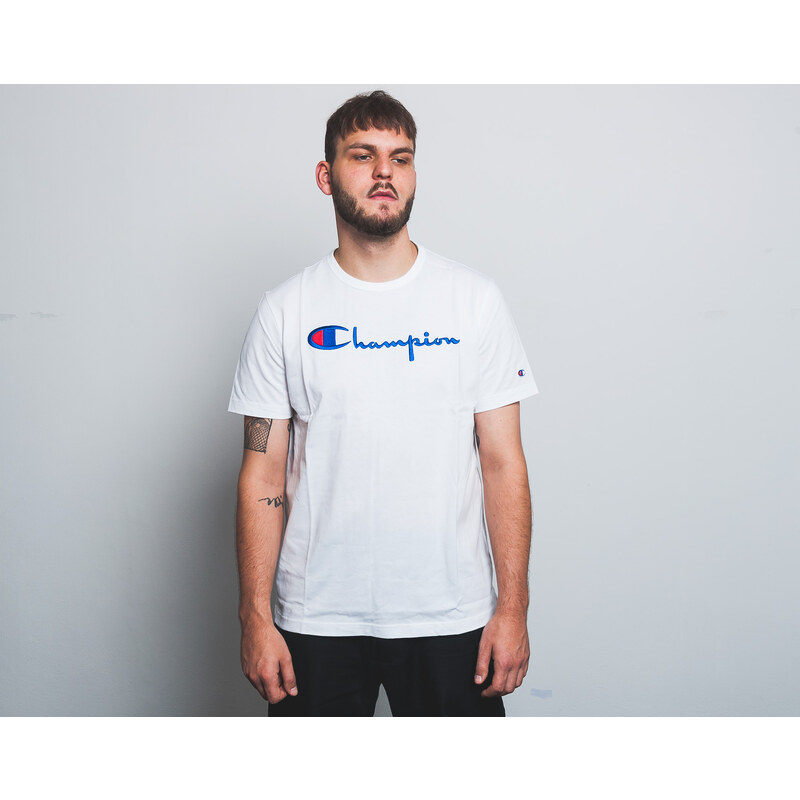 Triko Champion Crewneck T-Shirt Classic Logo White 210972 WW001 WHT