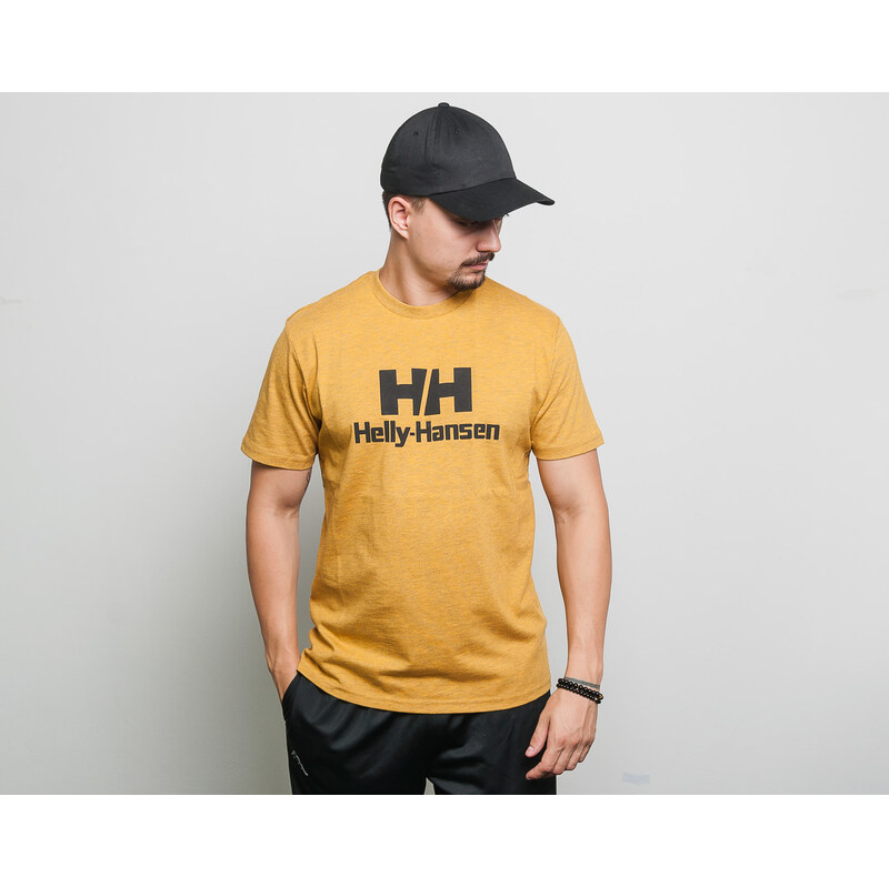 Triko Helly Hansen Logo T-Shirt Golden Glow Melange 53165 343