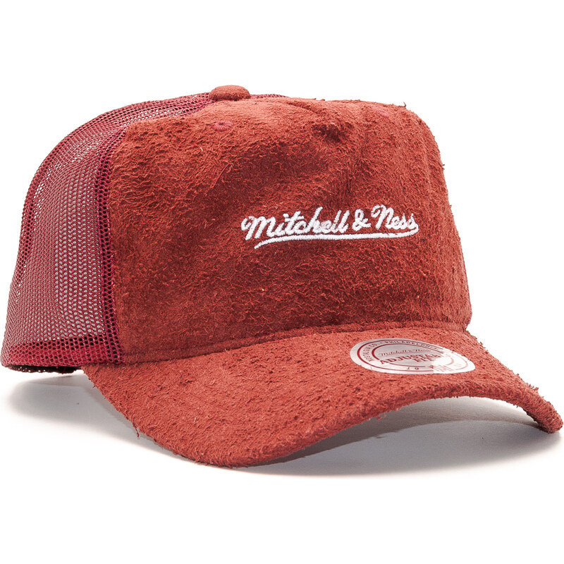 Kšiltovka Mitchell & Ness Long Hair Suede Trucker Burgundy