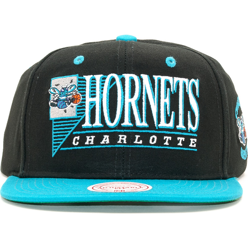 Kšiltovka Mitchell & Ness Horizon Charlotte Hornets Black/Turquoise Snapback