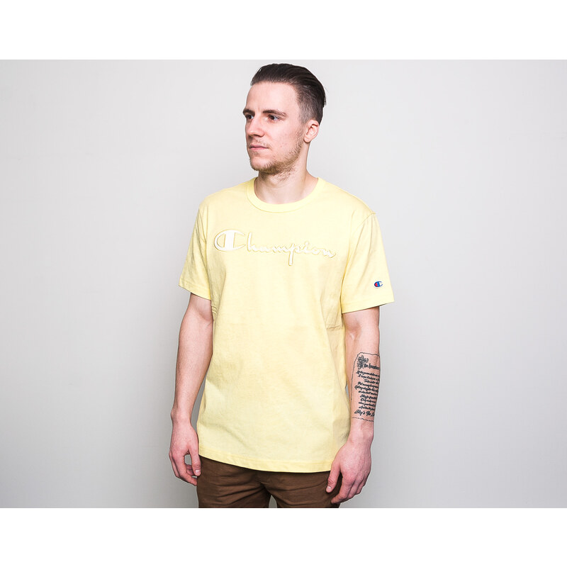Triko Champion Crewneck T-Shirt Neon Yellow 213081 YS004 LML