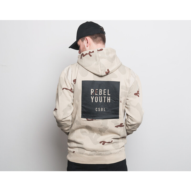 Mikina S Kapucí Cayler & Sons Black Label Rebel Youth Half Zip Hoody Desert Camo/Black