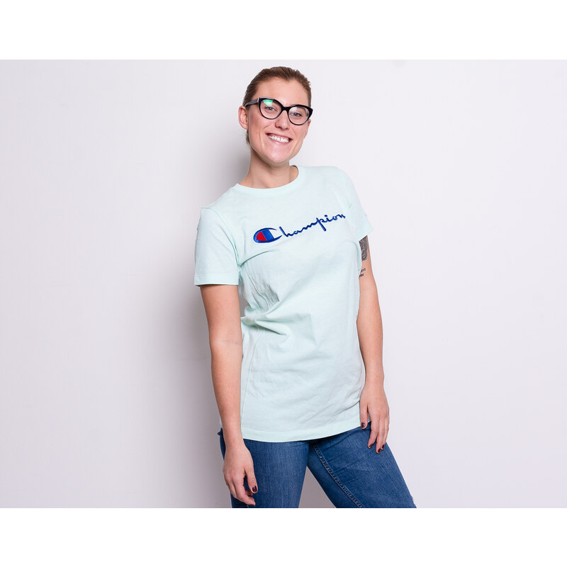 Dámské Prodloužené Triko Champion Crewneck T-Shirt Mint 111237
