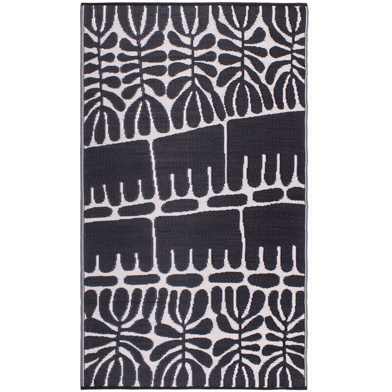 Bonami Černý oboustranný venkovní koberec z recyklovaného plastu Fab Hab  Serowe Black, 150 x 240 cm - GLAMI.cz