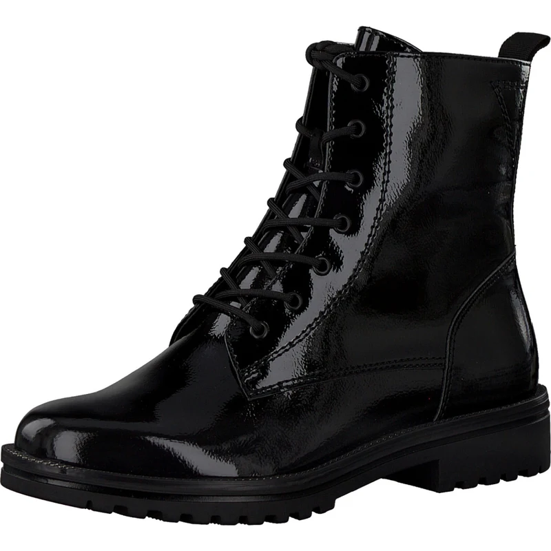Dámské černé kotníkové boty TAMARIS 25209-25-018 černá W0 1-1-25209-25  BLACK PATENT 018 H/W0 - GLAMI.cz