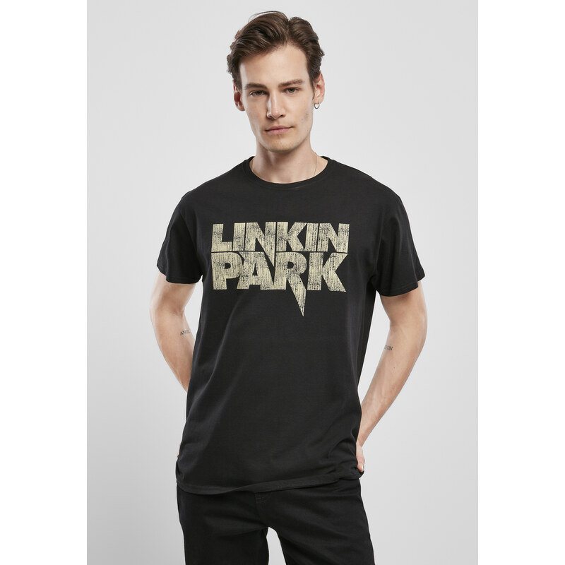 Merchcode Černé tričko s logem Linkin Park Distressed