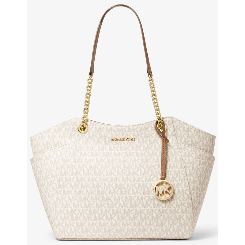 Michael Kors Jet Set Large Logo Tote Bag Vanilla