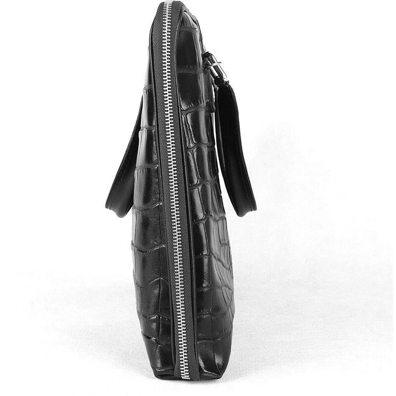 Vera pelle (Itálie) Černá kožená taška na notebook 14.1"