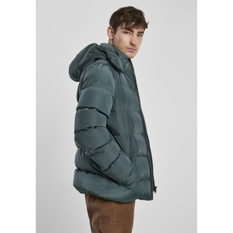 UC Men Bunda s kapucí Puffer Jacket bottlegreen