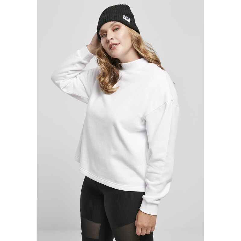 UC Ladies Dámské oversized High Neck Crew bílé