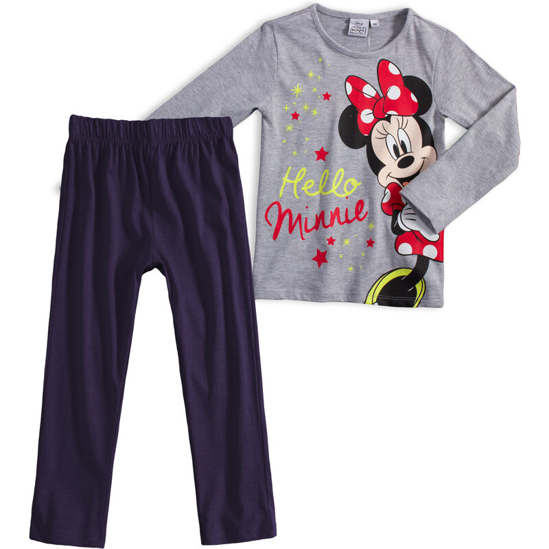 Dívčí pyžamo DISNEY MINNIE HELLO šedé