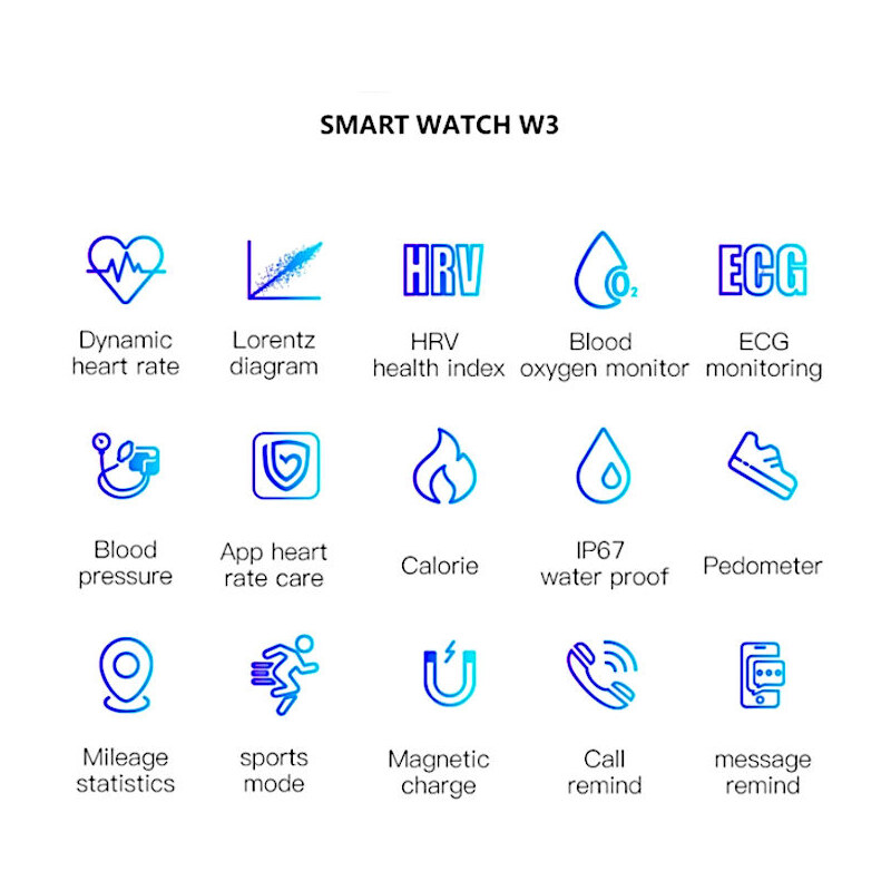 SKMEI Chytré hodinky smart IP67 W3