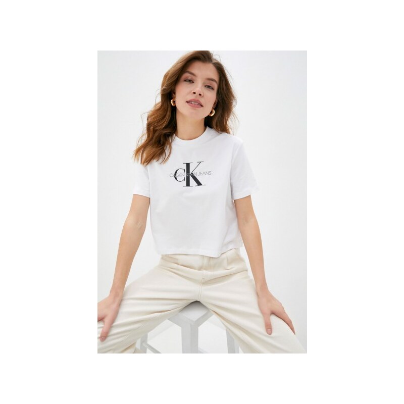 Dámské triko Calvin Klein Jeans bílá monogram