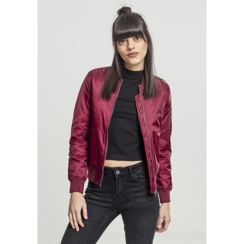 UC Ladies Dámská bunda Basic Bomber Jacket vínová