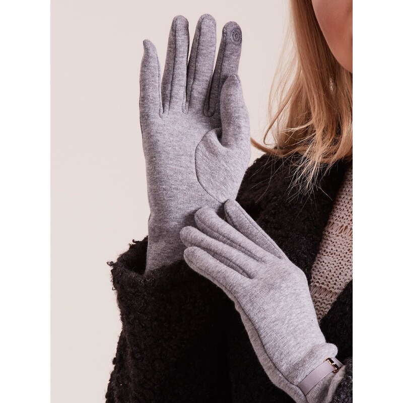 Fashionhunters Klasické šedé rukavice