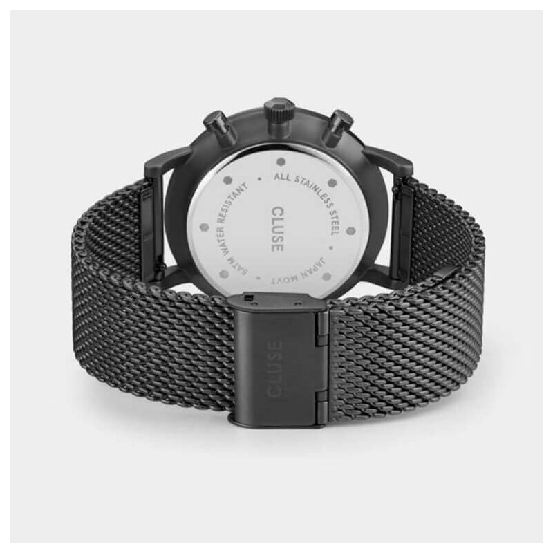 Hodinky Cluse Aravis Chrono Mesh Full Black