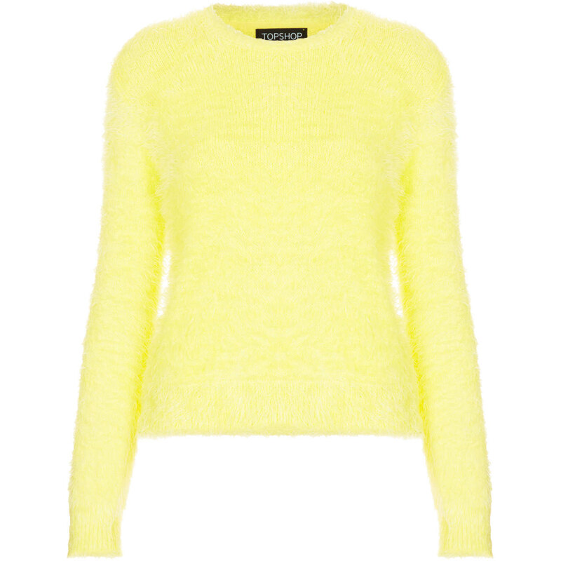 Topshop Knitted Fluffy Crew Jumper