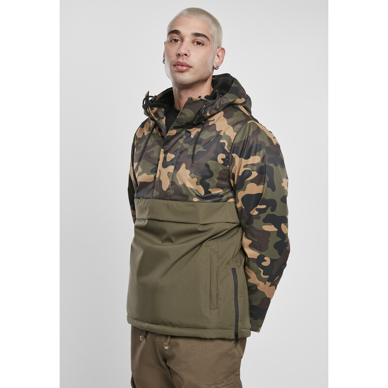 UC Men Camo Mix Pull Over Jacket olivově/dřevěná kamufláž