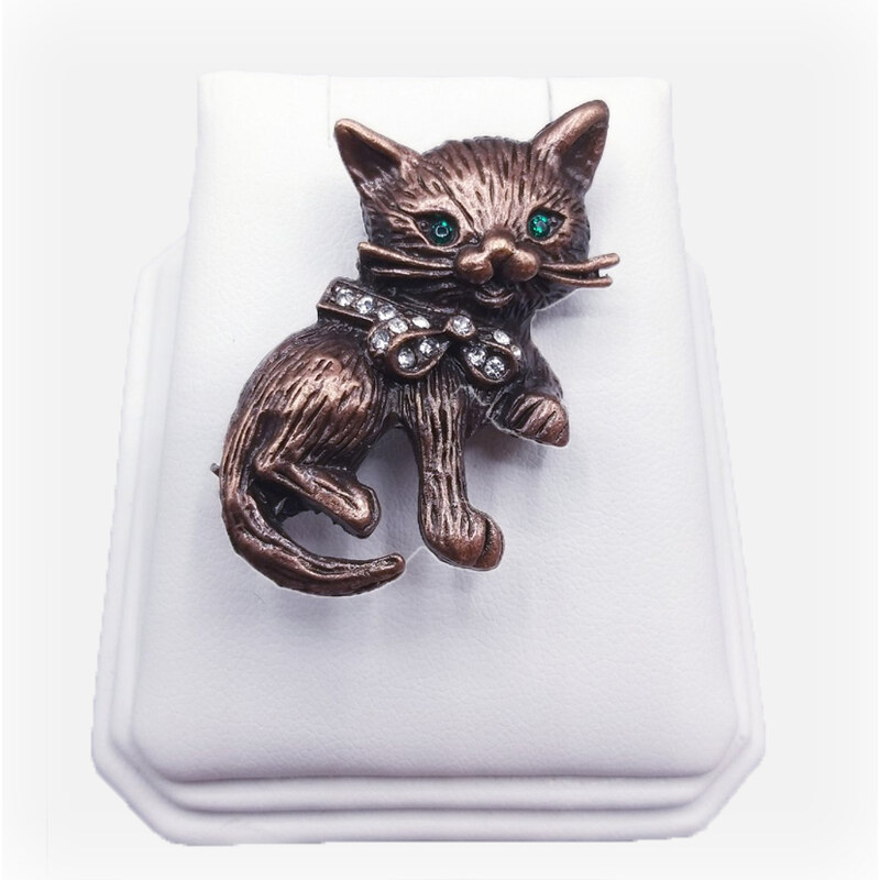 SkloBižuterie-F Brož Kočka s mašlí