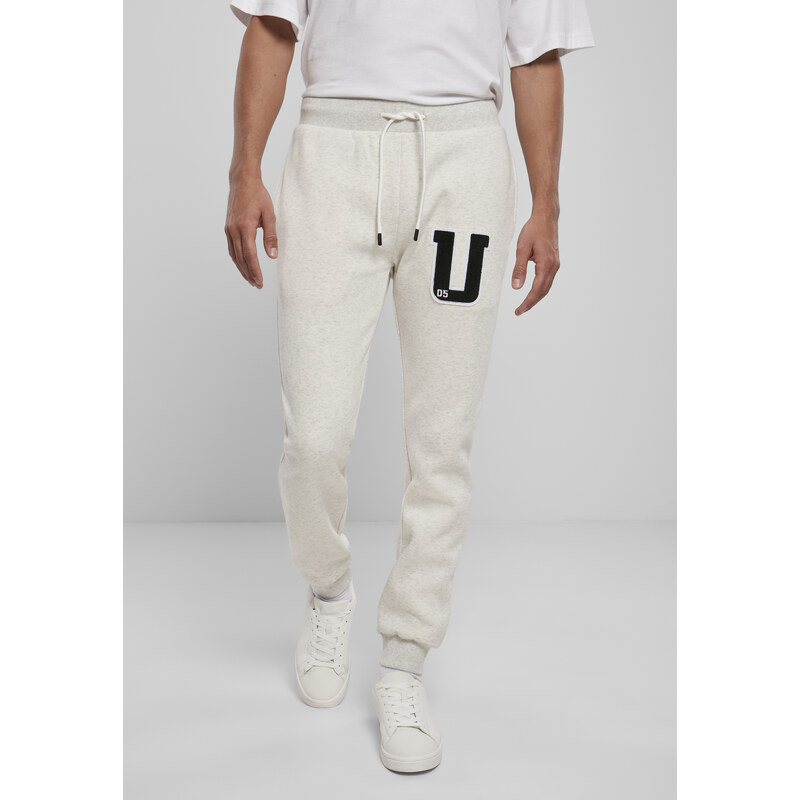Urban Classics Tepláky Frottee Patch světle šedé