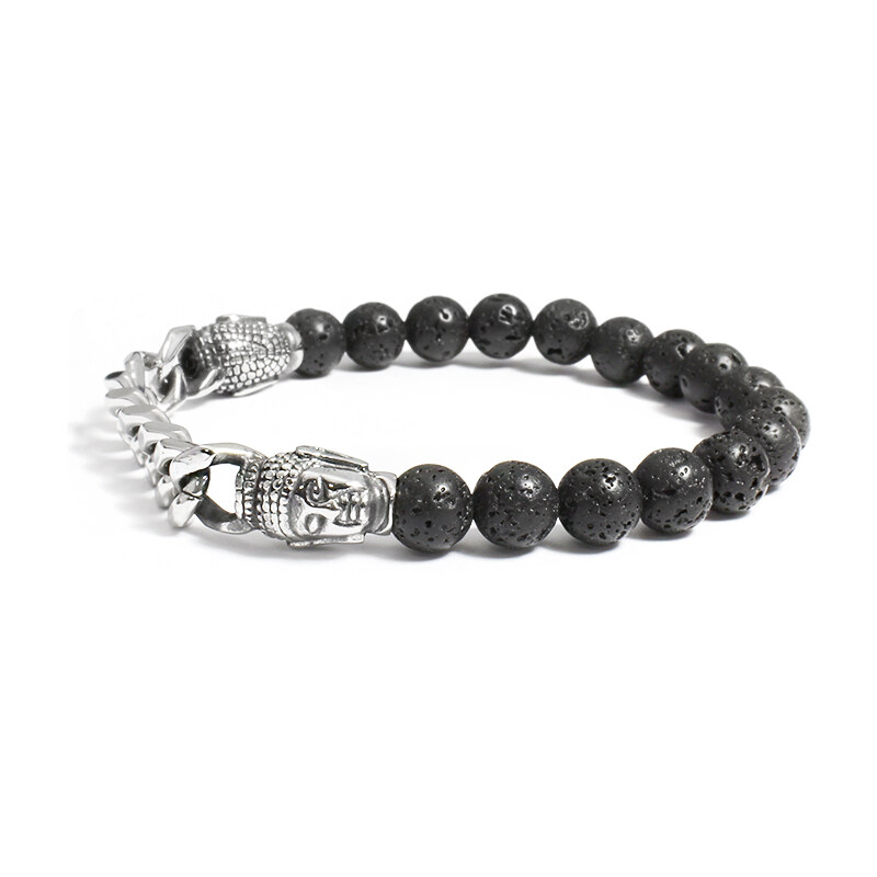 BM Jewellery Lávový náramek se Buddha S1069130