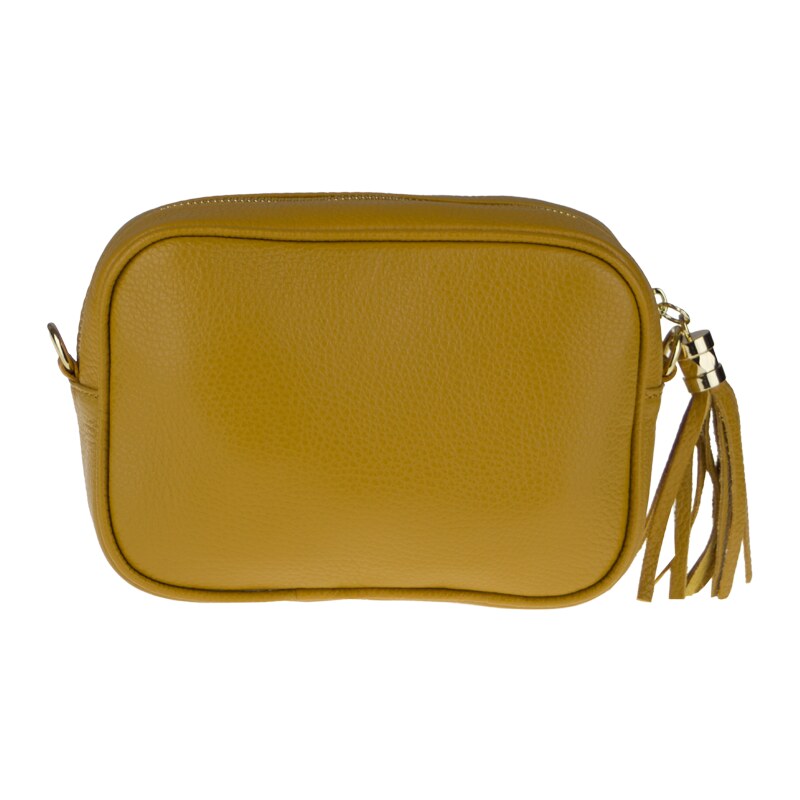 Žlutá kožená italská crossbody kabelka Bala Gialla Scura