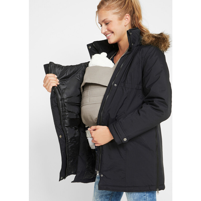 bonprix Těhotenská/nosicí bunda Černá