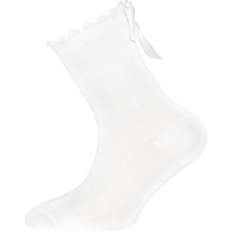 Ewers Dívčí ponožky s mašlí bílé