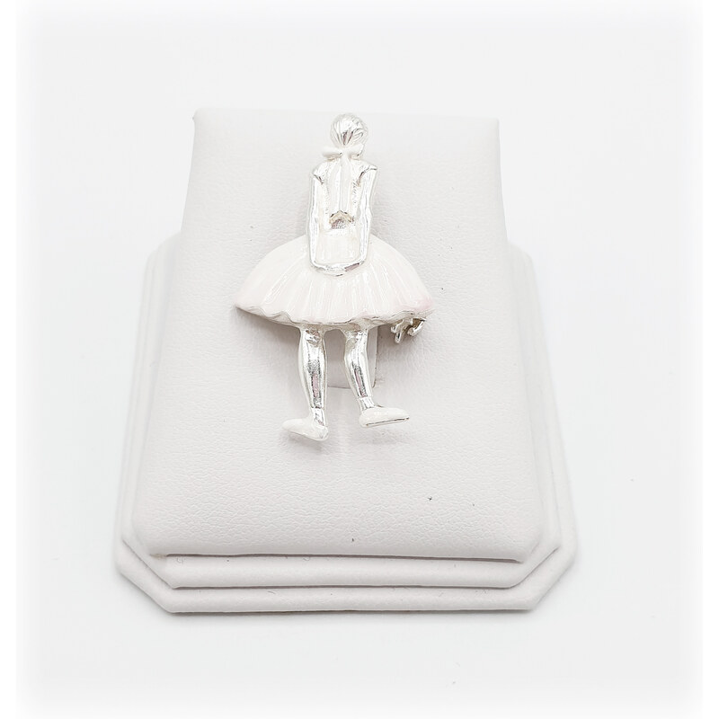 SkloBižuterie-F Brož Baletka bílá