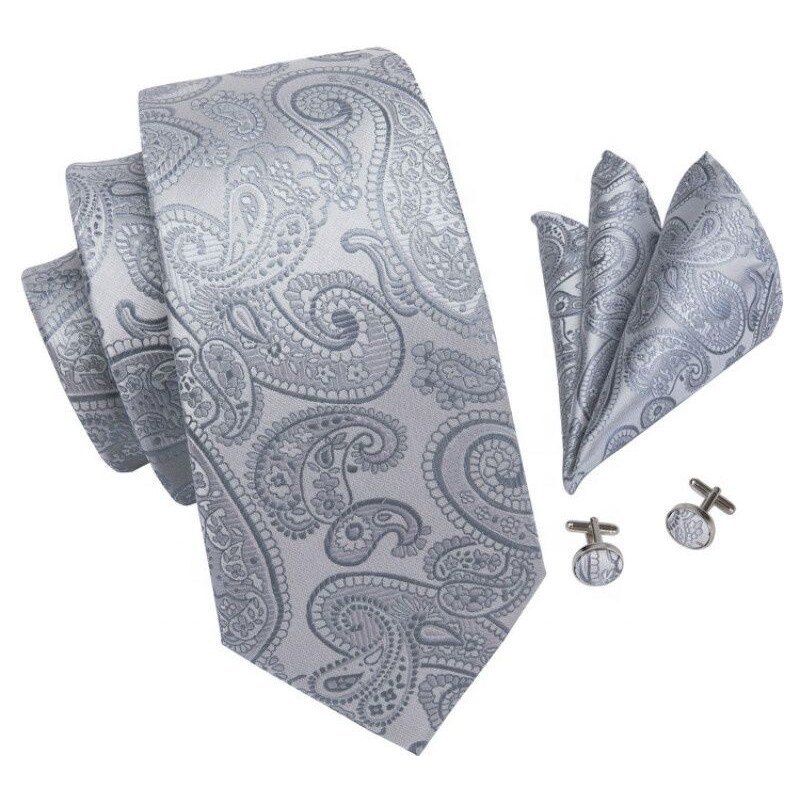 LELE pánská kravata Grey Paisley